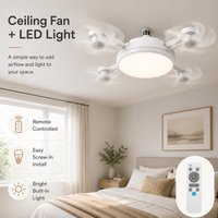 Simple Screw in Remote Control Ceiling Fan With LED Fan