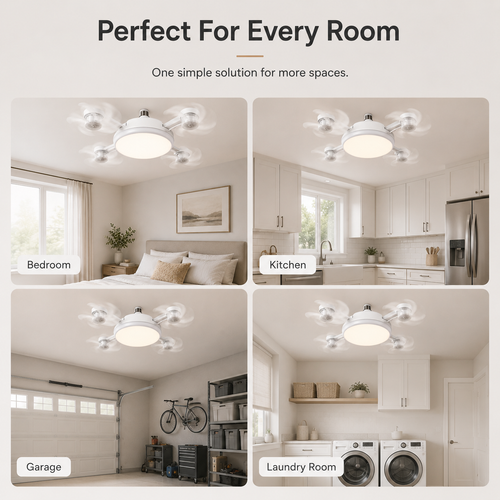 Simple Screw in Remote Control Ceiling Fan With LED Fan